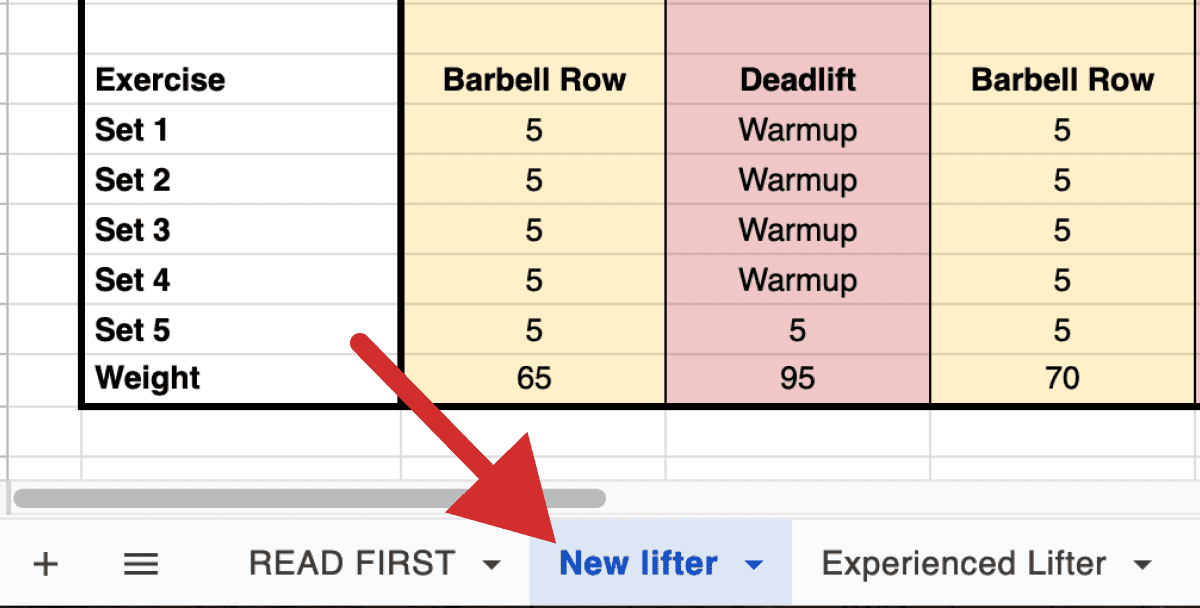 Stronglifts 5x5 spreadsheet for new lifters Stronglifts 5x5 spreadsheet for new lifters
