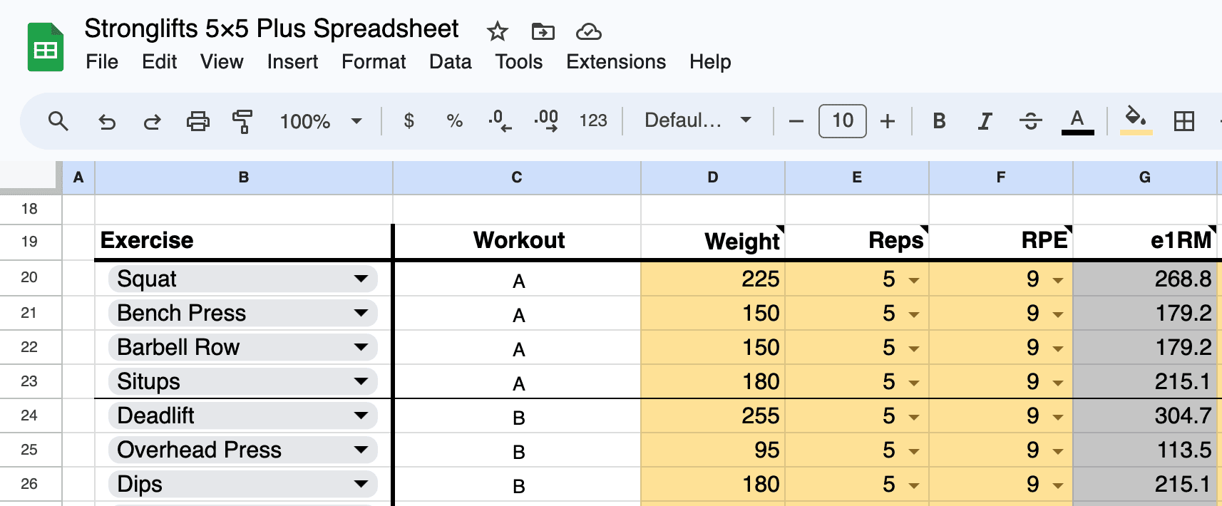 Estimated one rep max calculated Estimated one rep max calculated