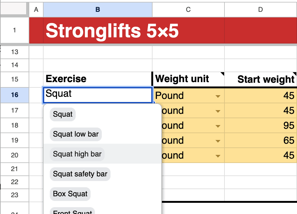 Replace Stronglifts 5x5 exercises Replace Stronglifts 5x5 exercises